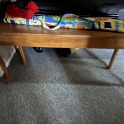 wood console table Ethan Allen 