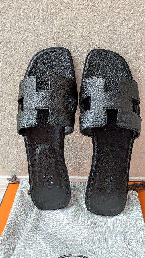 Black Leather Sandals
