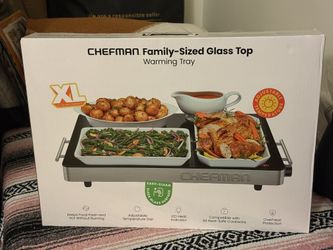 Chefman Family Sized Glass Top Warming Tray