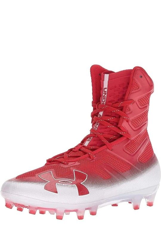 Red UNDERAMOUR Football Cleats