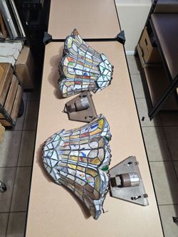 Matching Tiffany style stain glass light fixtures