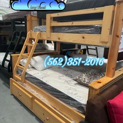 Twin Full Bunk Bed With Mattresses Colchones Nuevo 
