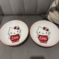 Hello Kitty Valentines Day Plates Bowls 