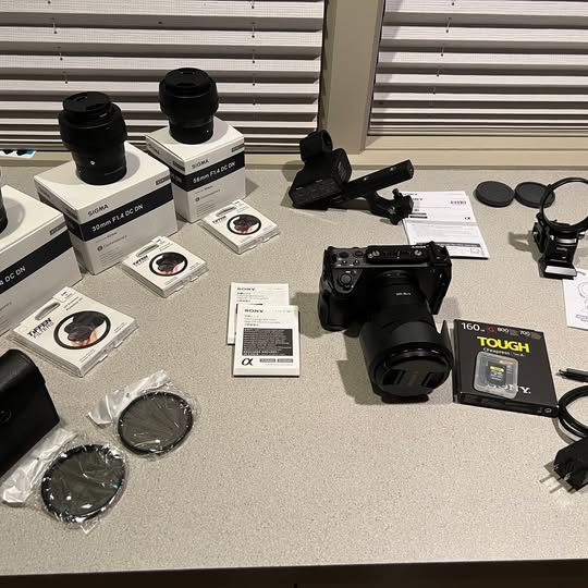 Sony FX30 Camera Bundle With 4 Lenses XLR Handle Memory Card Etc