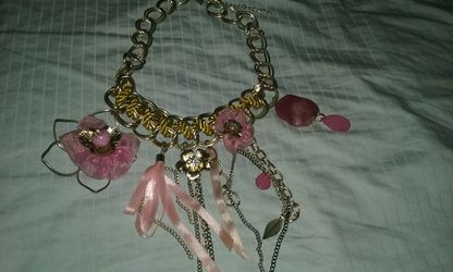 Pink and gold necklace