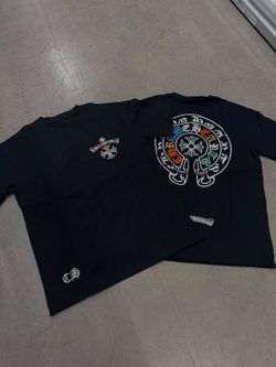 Black chrome heart tee