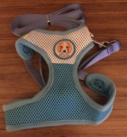 NEW Large Blue Dog Leash and Harness