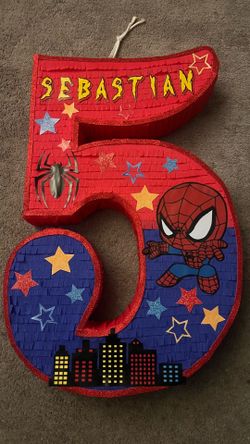 Spiderman theme piñata