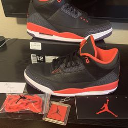 Nike air Jordan crimson 3s. Size 12 with og all