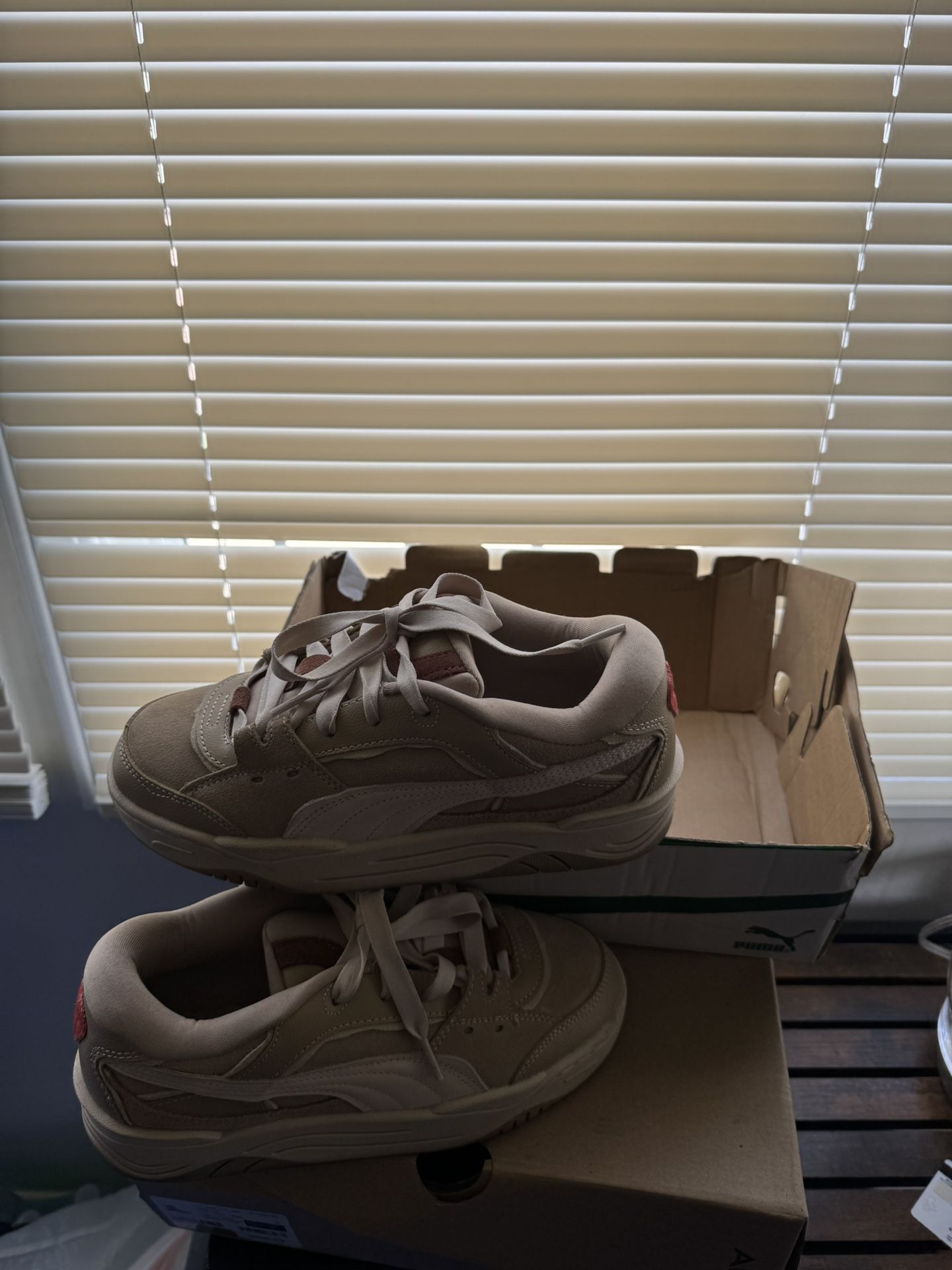 Beige Pumas, Size 7, $30
