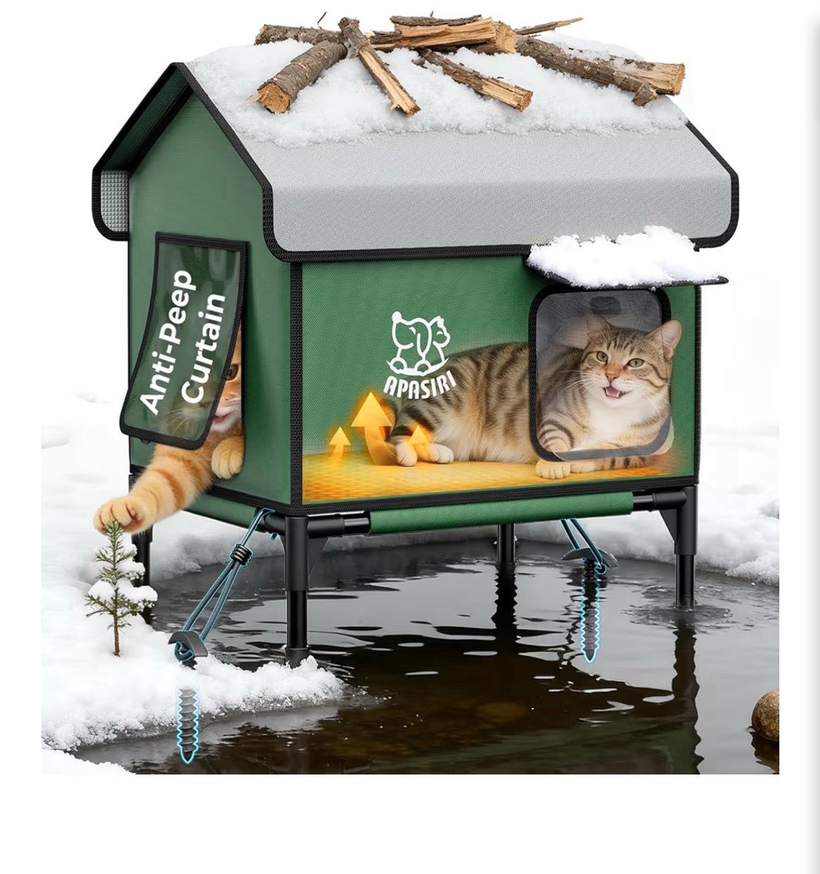 Outdoor Cat House Weatherproof- Heated