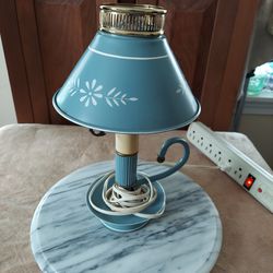 Vintage Tole Lamp Blue