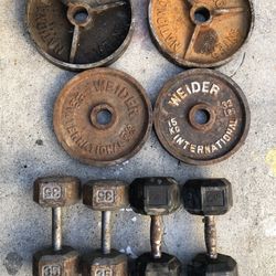 Olympic Weights Rusty But In Solid Condition Workout Equipment 