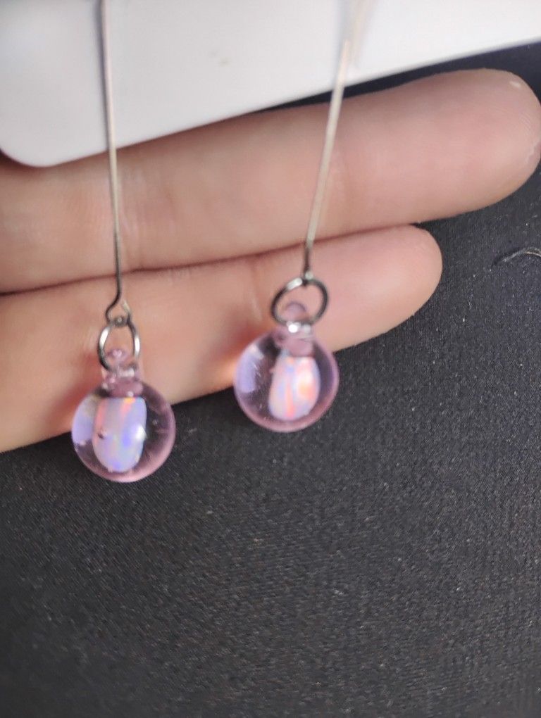 Real Hand Made Glass Earrings