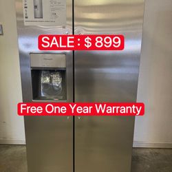 Frigidaire 22.3 cu.ft 33in W Sidebyside Refrigerator -Free one year warranty