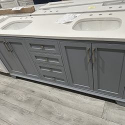 Double sink bathroom vanity 72 inch gray 
