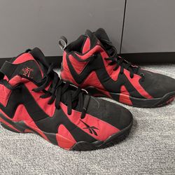 Reebok Kamikaze II 2 Mid Shawn Kemp Black/Flash Red Chicago Bulls Rare Size 13