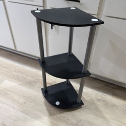 Black 3 Tier Corner Shelving 
