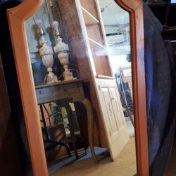 Vintage Wood Hanging Mirror