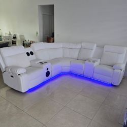 Seccional Reclinable Led Electrico 