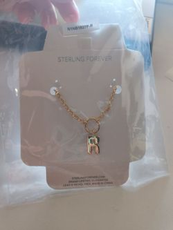 Sterling Forever Gold Initial R Necklace