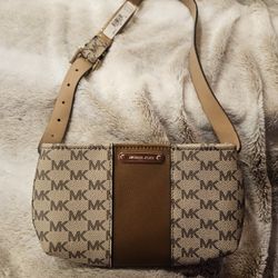 New Michael Kors Belt Bag Fanny Pack MK Signature Logo Brown Size L/XL