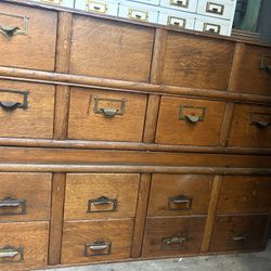 Antique Wood Card/index File Ideal For Other Use. Project Piece 