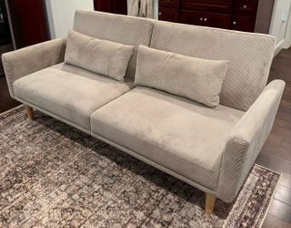 Mid-Century Corduroy Futon Sofa