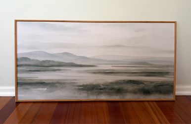 Sage Green Abstract Canvas Wall Art  40x20 inches