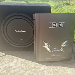 10” Rockford Fosgate Subwoofer w/ Box + 840W Amp