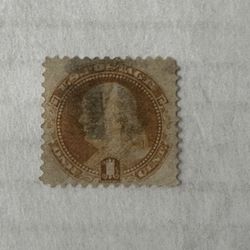 United States 112 Ben Franklin 1 Cent Stamp Used