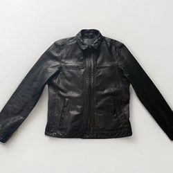 Allsaints Lark Biker Leather Jacket Men’s L Black