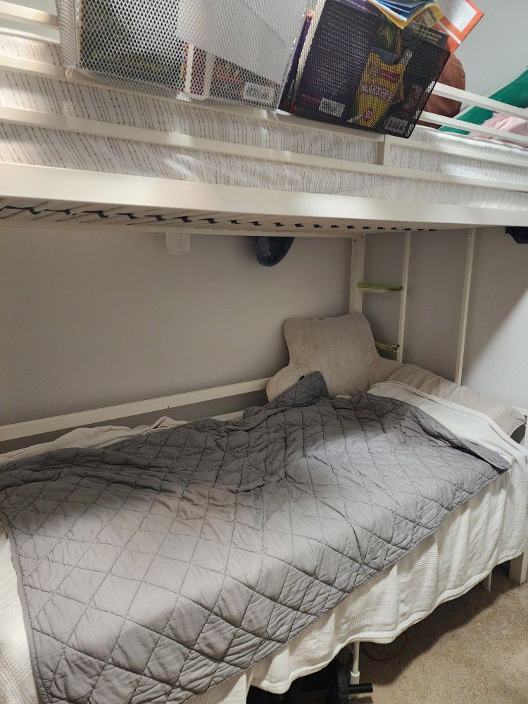  Free Bunk Bed Frame white Metal. Read Description 