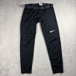 Nike Pro Tights Men’s 2XL Black Training Stretch Gym Work Out Fitness #3A