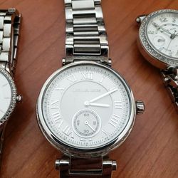 Michael Kors Skylar Quartz Silver Dial Crystallized Ladies Watch