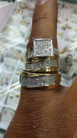 10k Gold Wedding Ring Set .52 ct Diamonds 7.7 grams