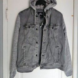 Men's Jacket Hollister Grey Denim Flex XL