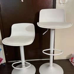 2 White Stools Chairs 