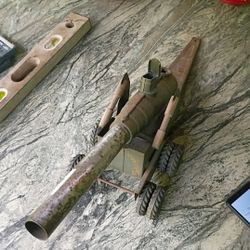 BIG BANG CANNON CONESTOGA TOY CO HUGE 24" GREEN CAST IRON 155MM ARMY 8 WHEEL