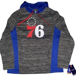 Fanatics Philadelphia 76ers Hoodie Sweatshirt Mens small-Large Gray NWT