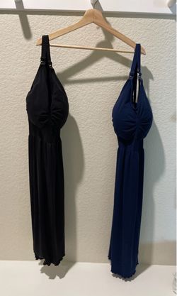 2 Maternity & Nursing Nightgowns – Black & Navy (Medium)