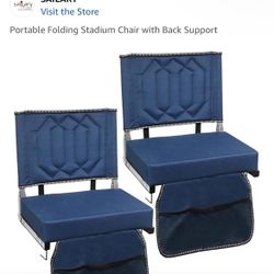 Portable Folding Stadium Chair with Back Support