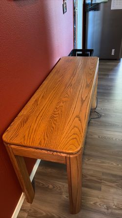 Long oak sofa/entry table