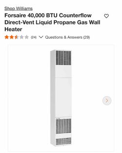 Shop Williams Forsaire 40,000 BTU Counterflow Direct-Vent Liquid Propane Gas Wall Heater