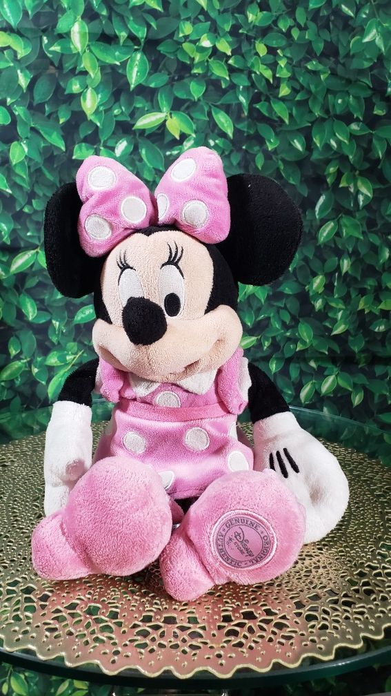 Disney Minnie Mouse Pink Plush Toy 19" Authentic Disney Patch Soft Doll 19" Tall