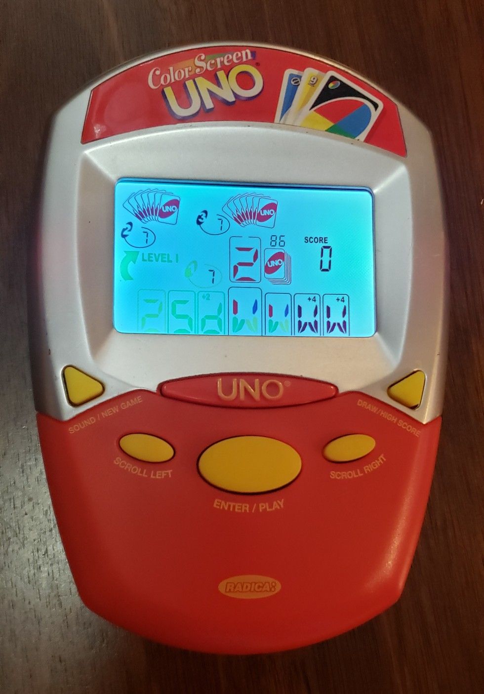 Classic Radica color screen Uno game handheld electric 2007