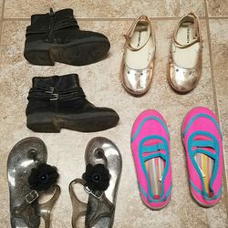 Girls Toddler Size 9 10 Shoes Lot Winter Boots & Swim Shoes 