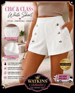 🤍 Chic & Classy White High-Waisted Skort/Shorts – Brand New! 🤍 Women’s Size 5
