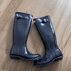 Hunter Rain Boots Size 8 Navy Blue 