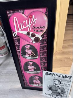 I love Lucy chocolate factory episode frame w/ metal frame